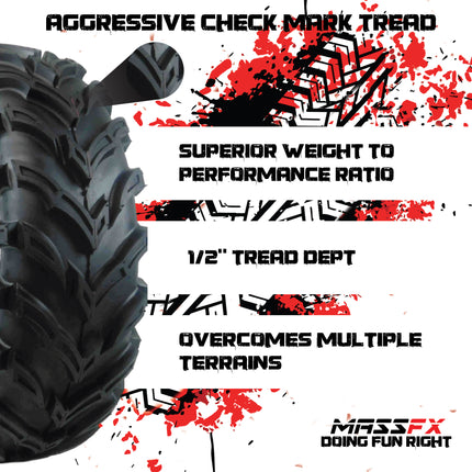 MASSFX 26x9-12 Front Tire for ATV, UTV, and SxS - 6-Ply with 1/2" Tread Depth