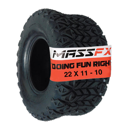 MASSFX SL 22x11-10 Front/Rear Golf Cart, Lawn & Garden Tire 4 PLY - (1) Tire