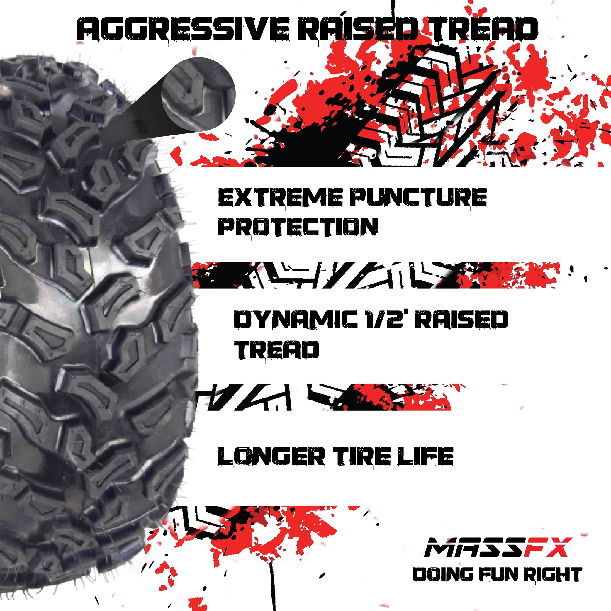 MASSFX SL Off-road Series 26x9-14 Front ATVs UTV and Side by Sides (SxS) Tire