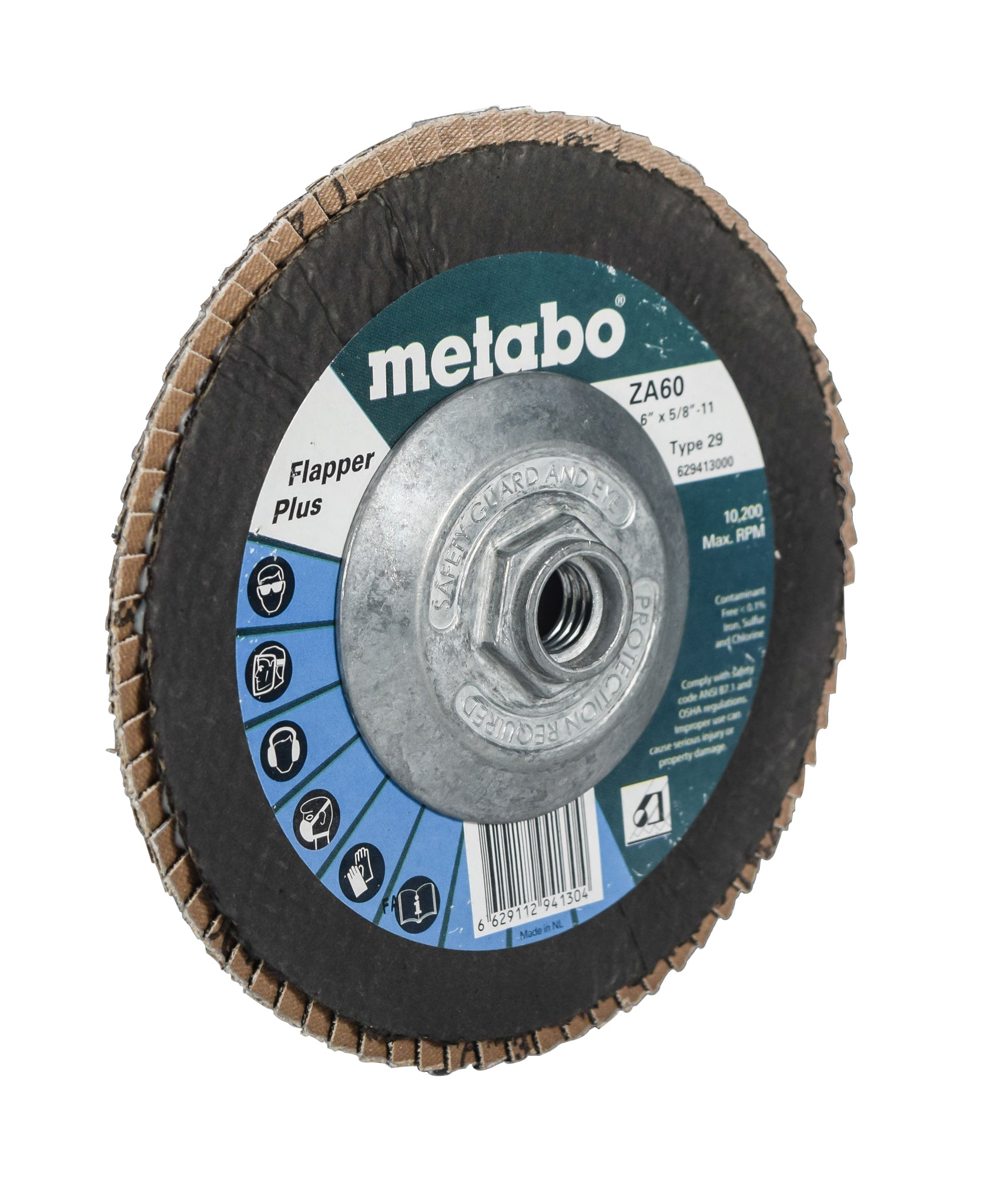 Metabo 629413000 6in Fiberglass Flap Disc