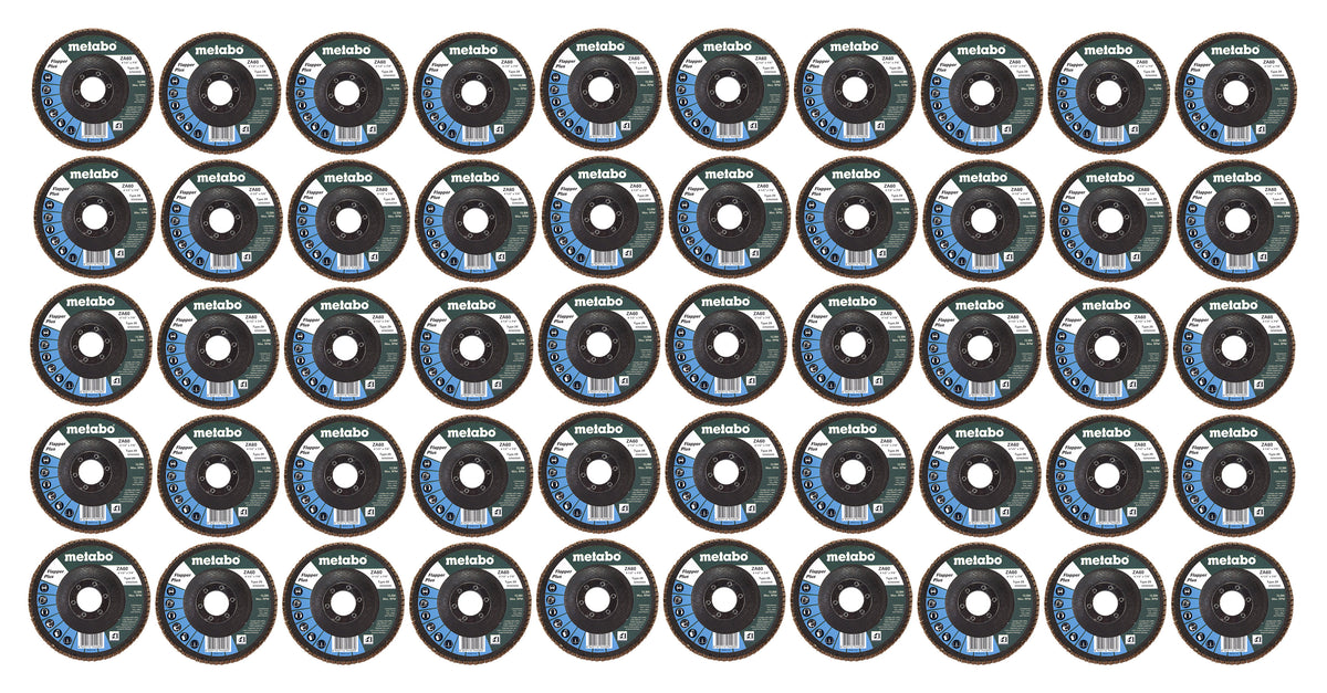 Metabo 629420000 4-1/2" Flapper Plus 60 7/8 T29 Fiberglass Flap Disc 50 Pack