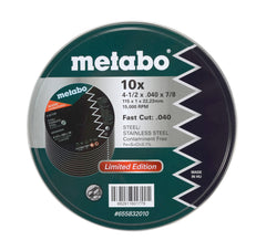 Metabo 655832010  4-1/2"x .040 x 7/8" A60T Slicer Wheels - 10 Pack