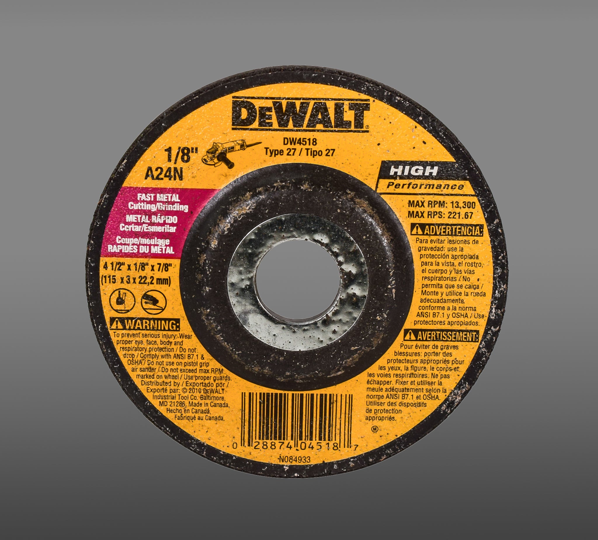 Dewalt Aluminum Oxide 4.5-in 24-Grit Cutting/Grinding Wheel