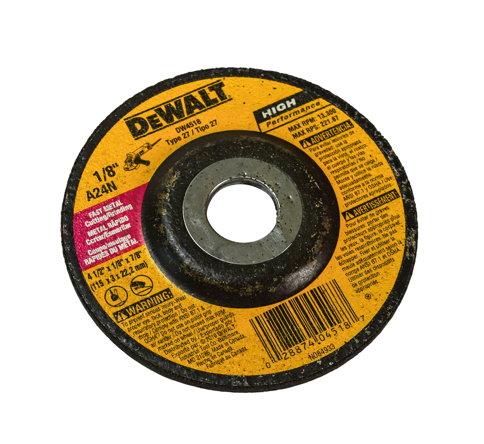 Dewalt Aluminum Oxide 4.5-in 24-Grit Cutting/Grinding Wheel