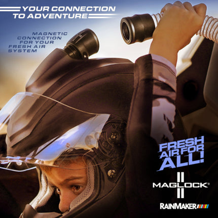Maglock Magnetic Forced Fresh Air Hose Connector with Safe Quick Connect and Detach for Professional & Hobby Racers