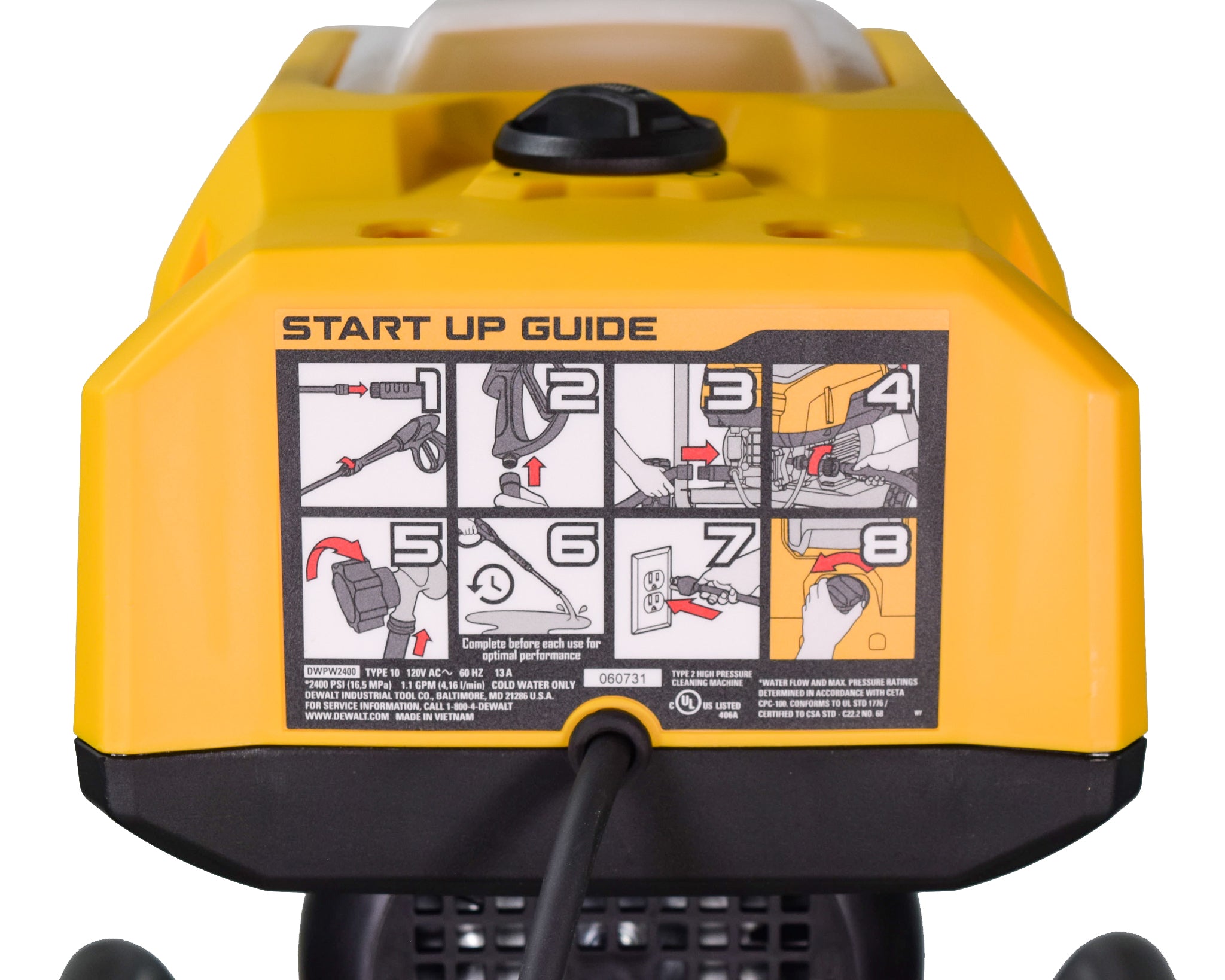 Dewalt DWPW2400 PSI 1.1 GPM Cold Water Electric Pressure Washer