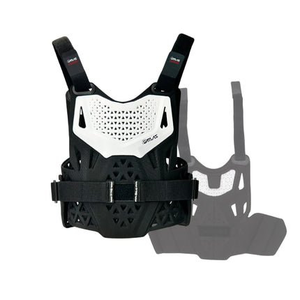 Atlas Charger PeeWee White -A1010-00-000 CE Certified Compatible Chest Protector with Wrap-Around Design for Young Riders in Motocross, BMX, and Extreme Sports