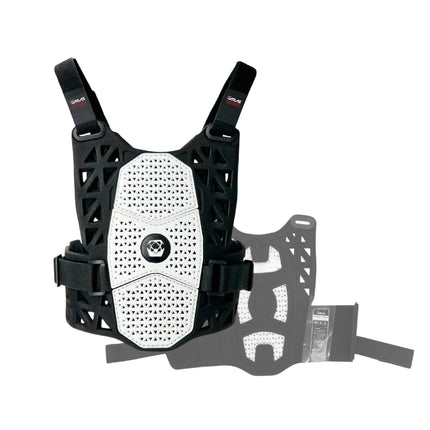 Atlas Charger PeeWee White -A1010-00-000 CE Certified Compatible Chest Protector with Wrap-Around Design for Young Riders in Motocross, BMX, and Extreme Sports