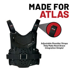 Atlas Charger PeeWee Black Chest Protector –A1010-01-000 CE Certified PeeWee Motocross Armor, Lightweight Upper Body Protection, Dirt Bike and BMX gear for young riders.