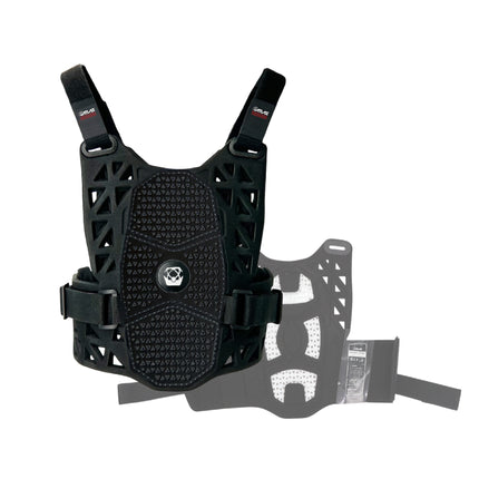 Atlas Charger PeeWee Black Chest Protector –A1010-01-000 CE Certified PeeWee Motocross Armor, Lightweight Upper Body Protection, Dirt Bike and BMX gear for young riders.