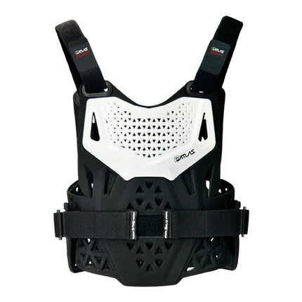 Atlas Charger PeeWee White -A1011-00-000 CE Level 1 Certified Chest Protector with Wrap-Around Design for Young Riders in Motocross, BMX, and Extreme Sports