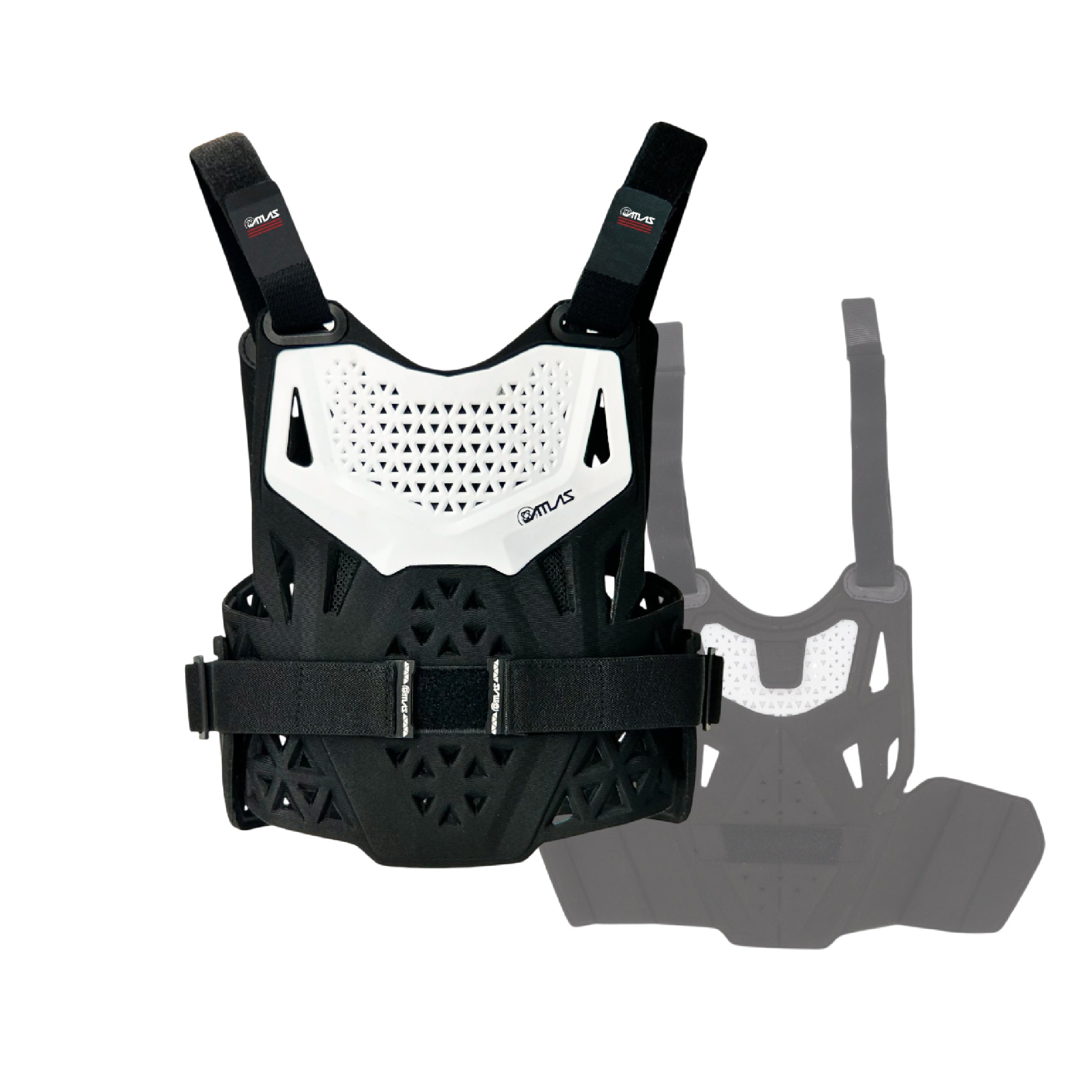 Atlas Charger PeeWee White -A1011-00-000 CE Level 1 Certified Chest Protector with Wrap-Around Design for Young Riders in Motocross, BMX, and Extreme Sports