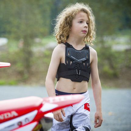 Atlas Charger PeeWee White -A1011-00-000 CE Level 1 Certified Chest Protector with Wrap-Around Design for Young Riders in Motocross, BMX, and Extreme Sports