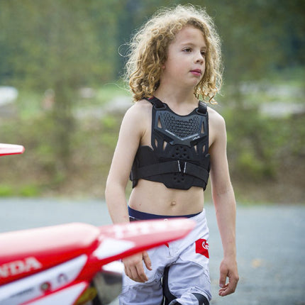 Atlas Charger PeeWee Black - A1011-01-000 CE Level 1 Certified Chest Protector with Wrap-Around Design for Young Riders in Motocross, BMX, and Extreme Sports