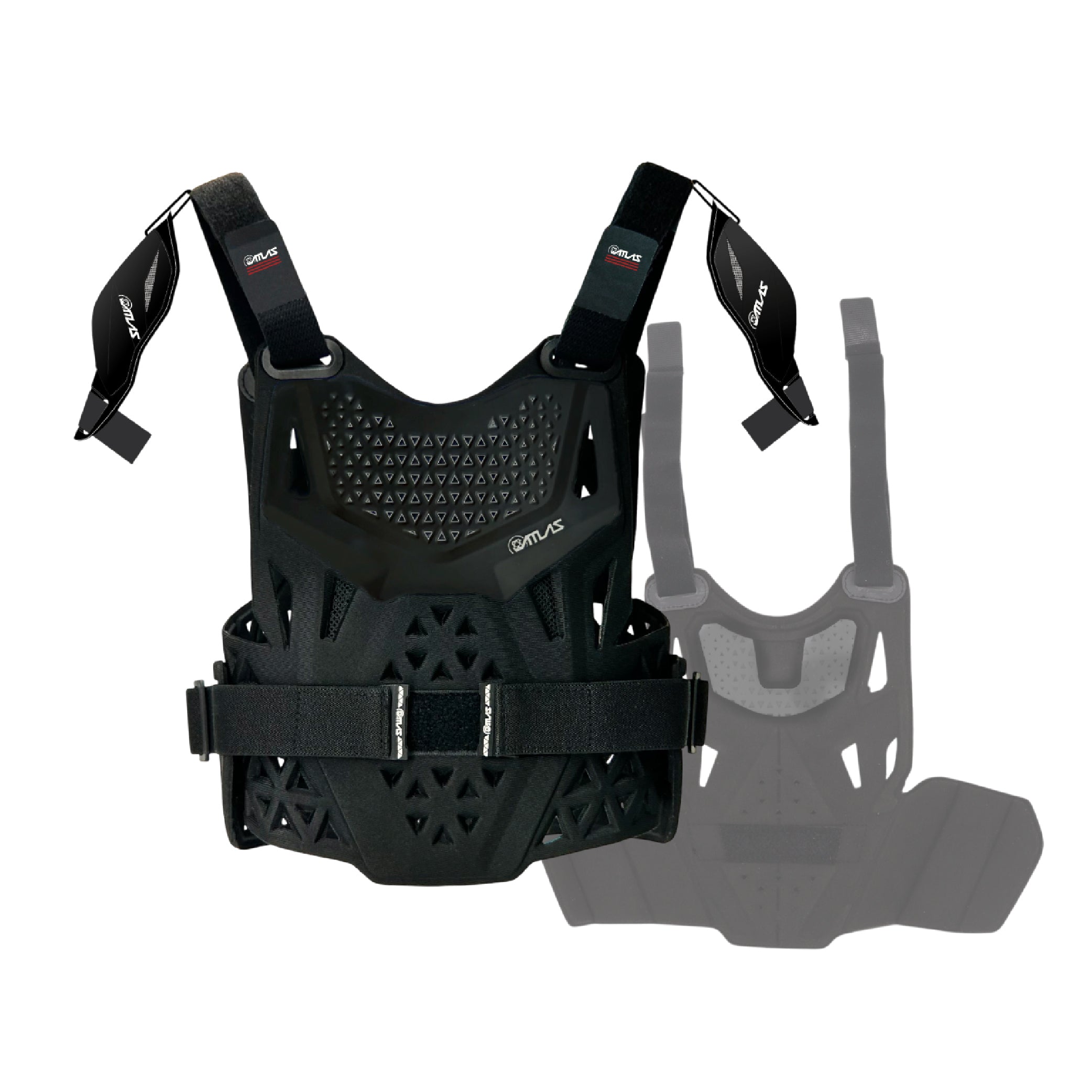 Atlas Charger PeeWee Black Chest Protector w/ Shoulder Coverage Motocross –A1021-01-000 CE Level 1 Certified Protection Gear, Lightweight, Upper Body Armor for Youth BMX Riders