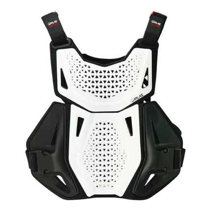 Atlas Charger Youth White Chest Protector (A1030-00-000)  CE Stoneshield Certified, Lightweight Youth Motocross & BMX Gear with Full Chest, Back, and Side Protection