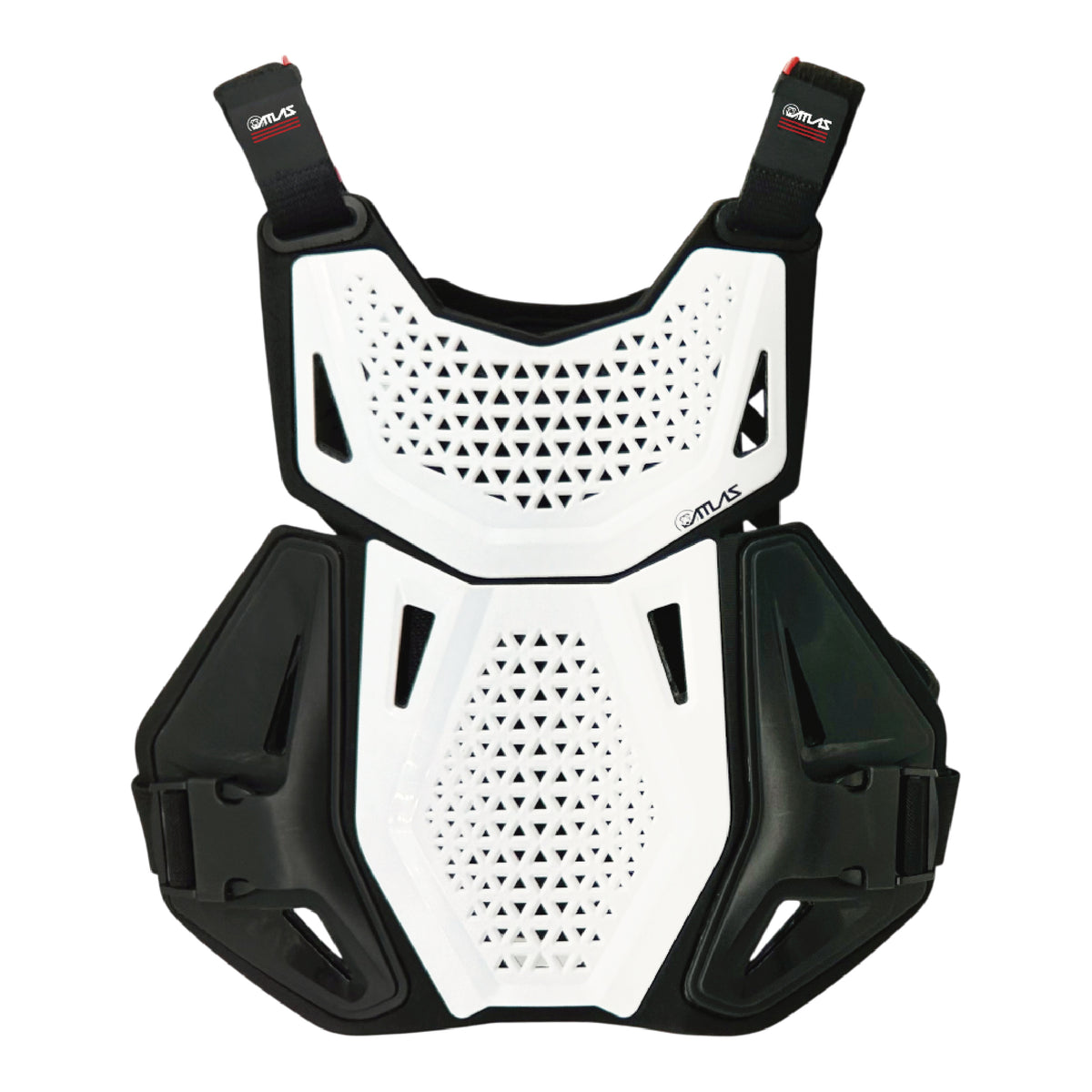 Atlas Charger Youth White Chest Protector (A1030-00-000)  CE Stoneshield Certified, Lightweight Youth Motocross & BMX Gear with Full Chest, Back, and Side Protection