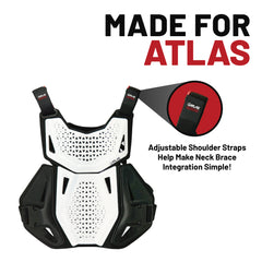 Atlas Charger Youth White Chest Protector (A1030-00-000)  CE Stoneshield Certified, Lightweight Youth Motocross & BMX Gear with Full Chest, Back, and Side Protection