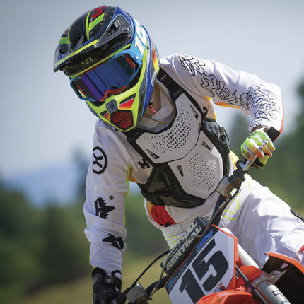 Atlas Charger Youth White Chest Protector (A1030-00-000)  CE Stoneshield Certified, Lightweight Youth Motocross & BMX Gear with Full Chest, Back, and Side Protection