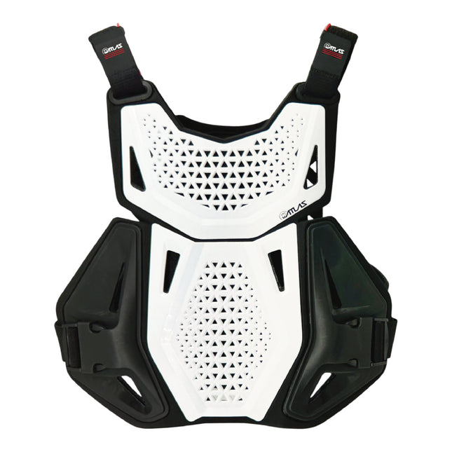 Atlas Charger Youth White Chest Protector (A1031-00-000) CE Level 1 Certified, Lightweight Motocross & BMX Youth Gear with Full Chest, Back, and Side Protection