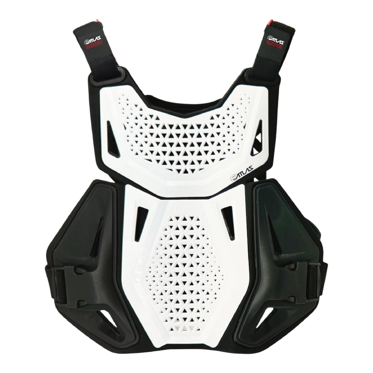 Atlas Charger Youth White Chest Protector (A1031-00-000) CE Level 1 Certified, Lightweight Motocross & BMX Youth Gear with Full Chest, Back, and Side Protection