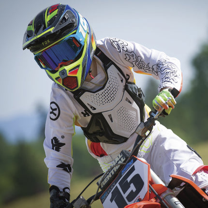 Atlas Charger Youth White Chest Protector (A1031-00-000) CE Level 1 Certified, Lightweight Motocross & BMX Youth Gear with Full Chest, Back, and Side Protection