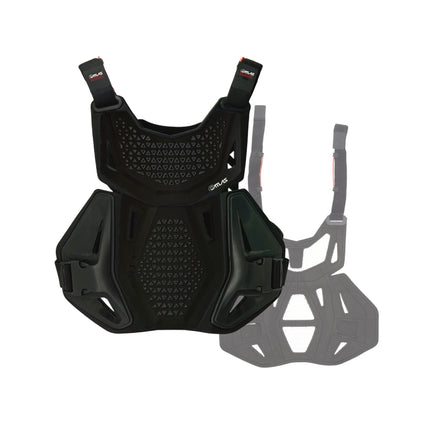 Atlas Charger Youth Black Chest Protector (A1031-01-000) CE Level 1 Certified, Lightweight Motocross & BMX Youth Gear with Full Chest, Back, and Side Protection