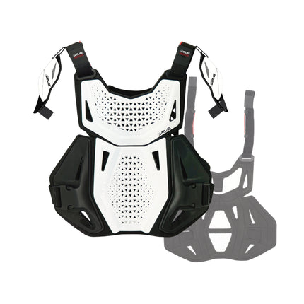 Atlas Charger Youth White Chest Protector ( A1041-00-000) with CE Level 1 Certified Pads and Shoulder Guards, Premium Youth Motocross Gear, Full Side Coverage