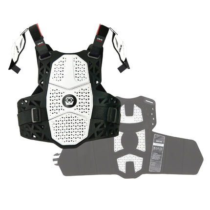 Atlas Charger Youth White Chest Protector ( A1041-00-000) with CE Level 1 Certified Pads and Shoulder Guards, Premium Youth Motocross Gear, Full Side Coverage