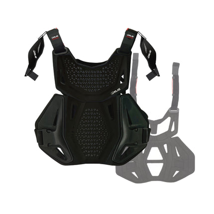 Atlas Charger Youth Black Chest Protector ( A1041-01-000) with CE Level 1 Pads and Shoulder Guards, Premium Youth Motocross Gear, Full Side Coverage