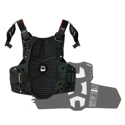 Atlas Charger Youth Black Chest Protector ( A1041-01-000) with CE Level 1 Pads and Shoulder Guards, Premium Youth Motocross Gear, Full Side Coverage