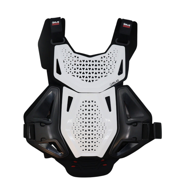 Atlas Charger Youth Hybrid Ai Chest & Back Protector - White - Adapted Impact Ai Technology Roost Guard - CE level 2: EN 1621-3 level 2 chest / EN 1621-2 Level 2 back - Youth MX Off-Road Body Armor