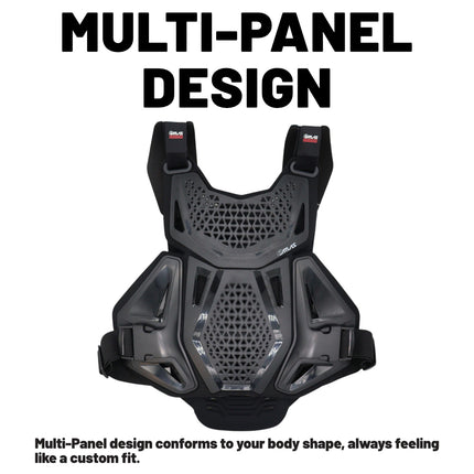 Atlas Charger Youth Hybrid Ai Chest & Back Protector - Black - Adapted Impact Ai Technology Roost Guard - CE level 2: EN 1621-3 level 2 chest / EN 1621-2 Level 2 back - Youth MX Off-Road Body Armor