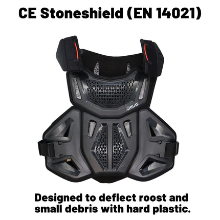 Atlas Defender 2.0 Chest & Back Protector - black S/M - Multi-Panel Hardshell Roost Guard - CE Stoneshield EN 14021 - MX Dirt Bike Off-Road Body Armor