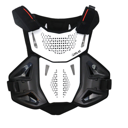 Atlas Defender 2.0 Chest & Back Protector - White L/XL - Multi-Panel Hardshell Roost Guard - CE EN 1621-3 Level 1 Chest / EN 1621-2 Level 1 Back - MX Dirt Bike Off-Road Body Armor