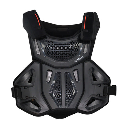 Atlas Defender 2.0 Chest & Back Protector - Black S/M - Multi-Panel Hardshell Roost Guard - CE EN 1621-3 Level 1 Chest / EN 1621-2 Level 1 Back - MX Dirt Bike Off-Road Body Armor
