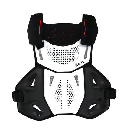 Atlas Defender Hybrid Ai Chest & Back Protector - White L/XL - Adapted Impact Ai Technology Roost Guard - CE EN 1621-3 Level 1 Chest / EN 1621-2 Level 2 Back - MX Dirt Bike Off-Road Body Armor