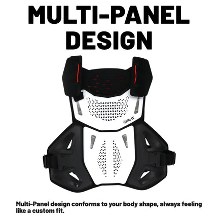 Atlas Defender Hybrid Ai Chest & Back Protector - White L/XL - Adapted Impact Ai Technology Roost Guard - CE EN 1621-3 Level 1 Chest / EN 1621-2 Level 2 Back - MX Dirt Bike Off-Road Body Armor