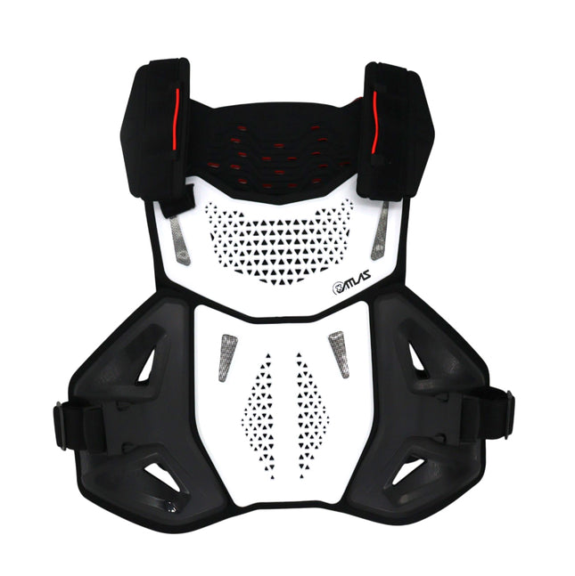 Atlas Defender Hybrid Ai Chest & Back Protector - White S/M - Adapted Impact Ai Technology Roost Guard - CE EN 1621-3 Level 2 Chest / EN 1621-2 Level 2 Back - MX Dirt Bike Off-Road Body Armor