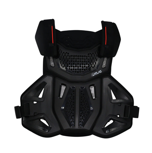 Atlas Defender Hybrid Ai Chest & Back Protector - Black S/M - Adapted Impact Ai Technology Roost Guard - CE EN 1621-3 Level 2 Chest / EN 1621-2 Level 2 Back - MX Dirt Bike Off-Road Body Armor