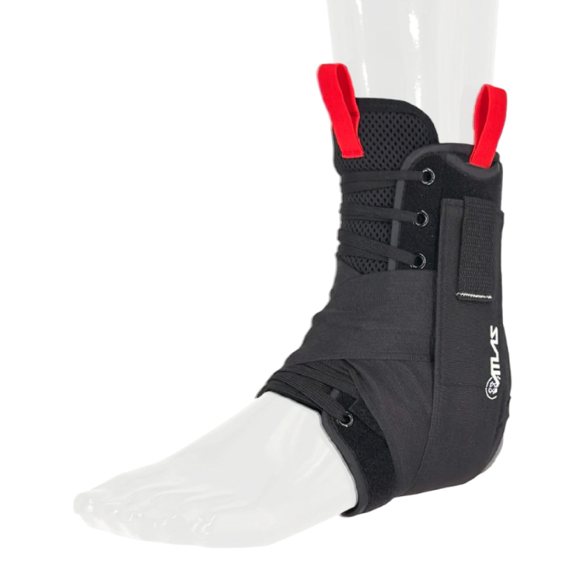 Atlas A2060-01-020 Ankle Brace Black, LG/XL, CE Certified, Reversible Design for Left or Right Ankle, Adjustable Support for Sports and Injury Recovery