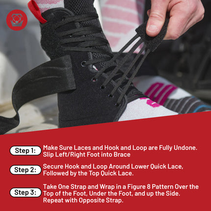 Atlas A2060-01-020 Ankle Brace Black, LG/XL, CE Certified, Reversible Design for Left or Right Ankle, Adjustable Support for Sports and Injury Recovery