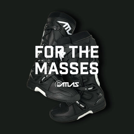 Atlas Brace Traction Motocross Boots (Adult - Size: 8) with Mud Gaiter, 4-Buckle Closure, & Memory Foam Padding for Use In: Enduro Racing, Powersports, & Motocross (Black)
