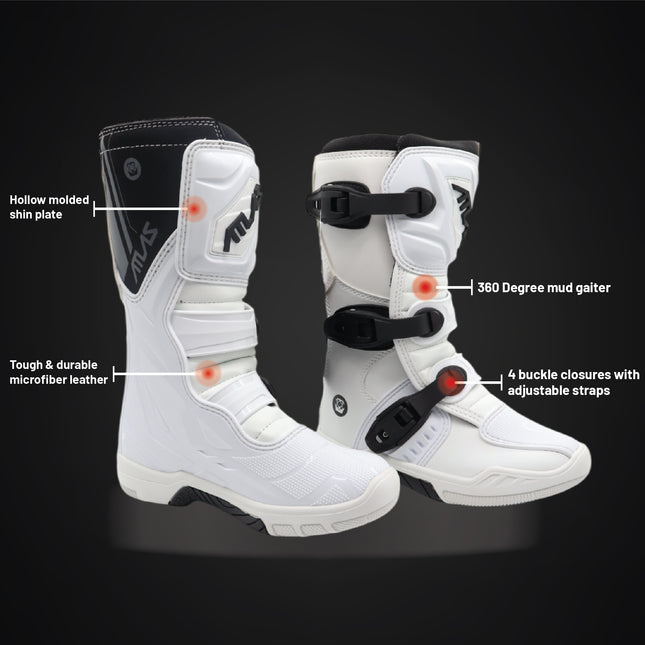 Atlas A5060-00-04 Youth Traction Boot White - Size 4