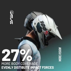 Atlas Air Anti-Compression Sport Neck Brace (Adult - Medium) for Use In: Powersports, Offroad Racing, Motocross, Mountain Biking, BMX, Snowmobiling, Snowboarding (White/Gold)