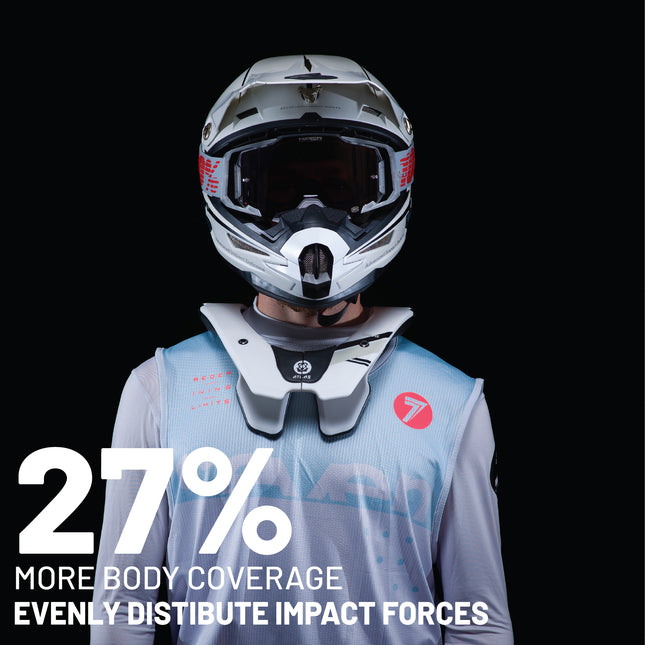 Atlas Air Anti-Compression Sport Neck Brace (Adult - Large) for Use In: Powersports, Offroad Racing, Motocross, Mountain Biking, BMX, Snowmobiling, Snowboarding (White/Gold)