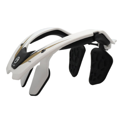Atlas Air Anti-Compression Sport Neck Brace (Adult - Large) for Use In: Powersports, Offroad Racing, Motocross, Mountain Biking, BMX, Snowmobiling, Snowboarding (White/Gold)
