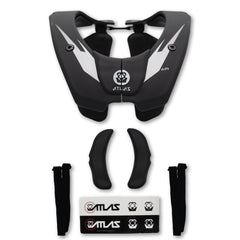 Atlas Air Anti-Compression Sport Neck Brace (Adult - Small) for Use In: Powersports, Offroad Racing, Motocross, Mountain Biking, BMX, Snowmobiling, Snowboarding (Black/Chrome)