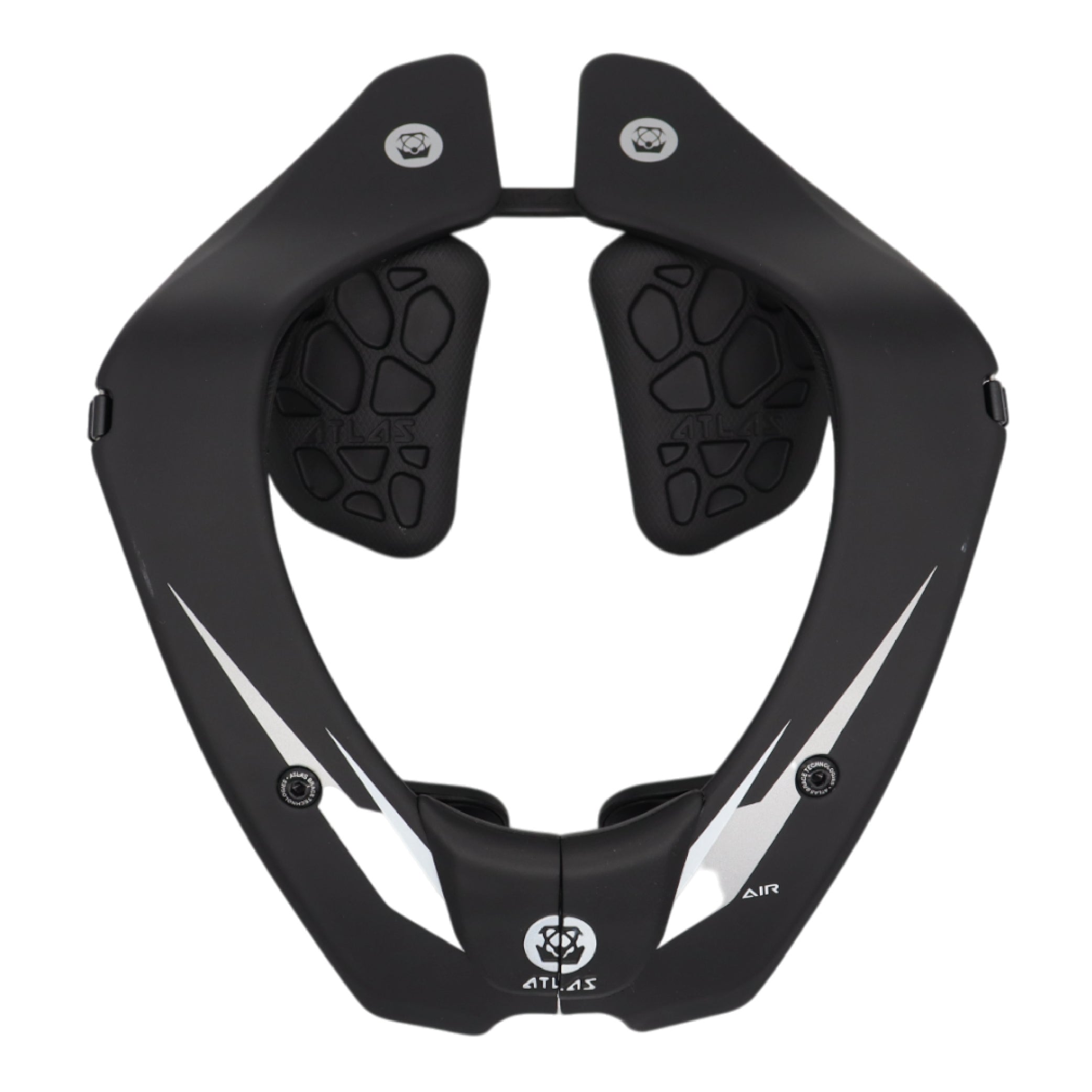 Atlas Air Anti-Compression Sport Neck Brace (Adult - Small) for Use In: Powersports, Offroad Racing, Motocross, Mountain Biking, BMX, Snowmobiling, Snowboarding (Black/Chrome)