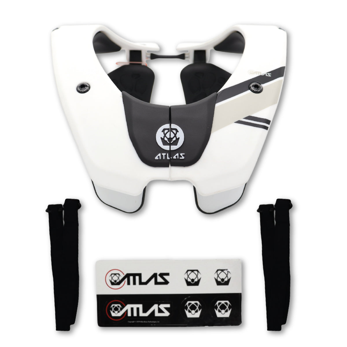 Atlas Air Lite Anti-Compression Sport Neck Brace (Adult - Small) for Use In: Powersports, Offroad Racing, Motocross, Mountain Biking, BMX, Snowmobiling, Snowboarding (White)